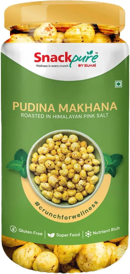 Snackpure Pudina Makhana 75g | No Palm Oil | Gluten Free | No Transfat