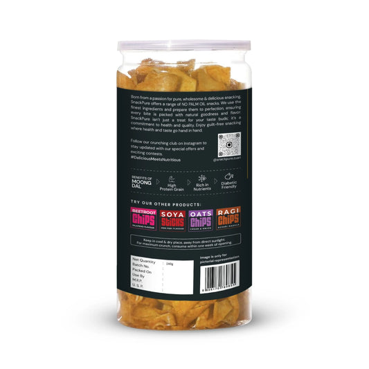 Snackpure Moong Chips 140g | No Palm Oil | Gluten Free | No Transfat