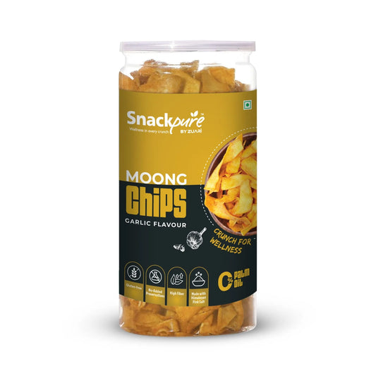 Snackpure Moong Chips 140g | No Palm Oil | Gluten Free | No Transfat