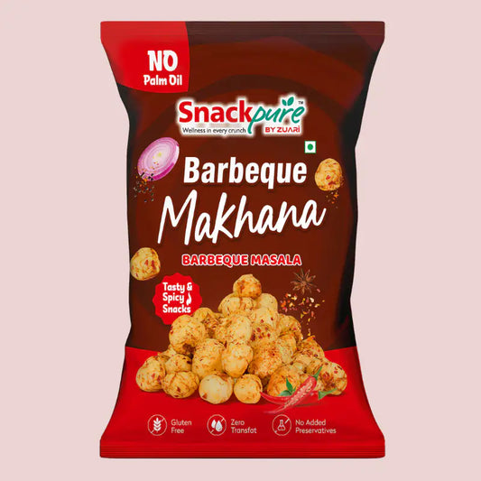 Snackpure Barbeque Makhana 55g | No Palm Oil  Gluten Free | No Transfat