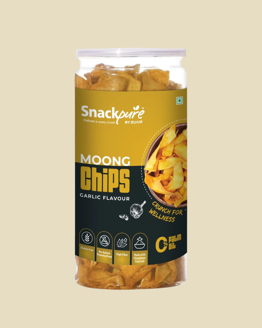 Snackpure Moong Chips 140g | No Palm Oil | Gluten Free | No Transfat