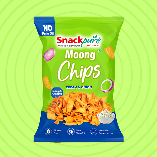 Snackpure Moong Chips | No Palm Oil | Gluten Free | Zero Transfat | No Artificial Preservative