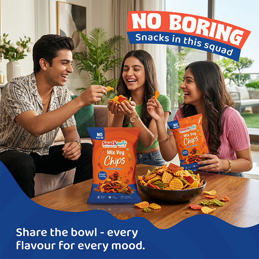 Snackpure Mix Veg Chips | No Palm Oil | Gluten Free | Zero Transfat | No Artificial Preservative