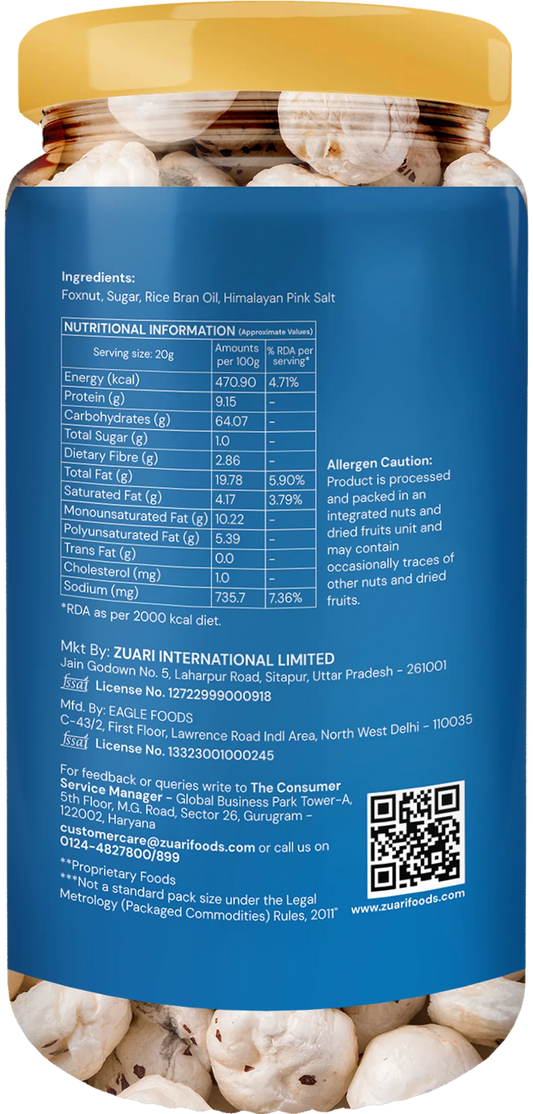 Snackpure Salted Makhana 55g | No Palm Oil | Gluten Free | No Transfat